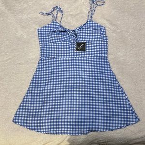 Tie spaghetti strap mini sun dress, size 10, tie front